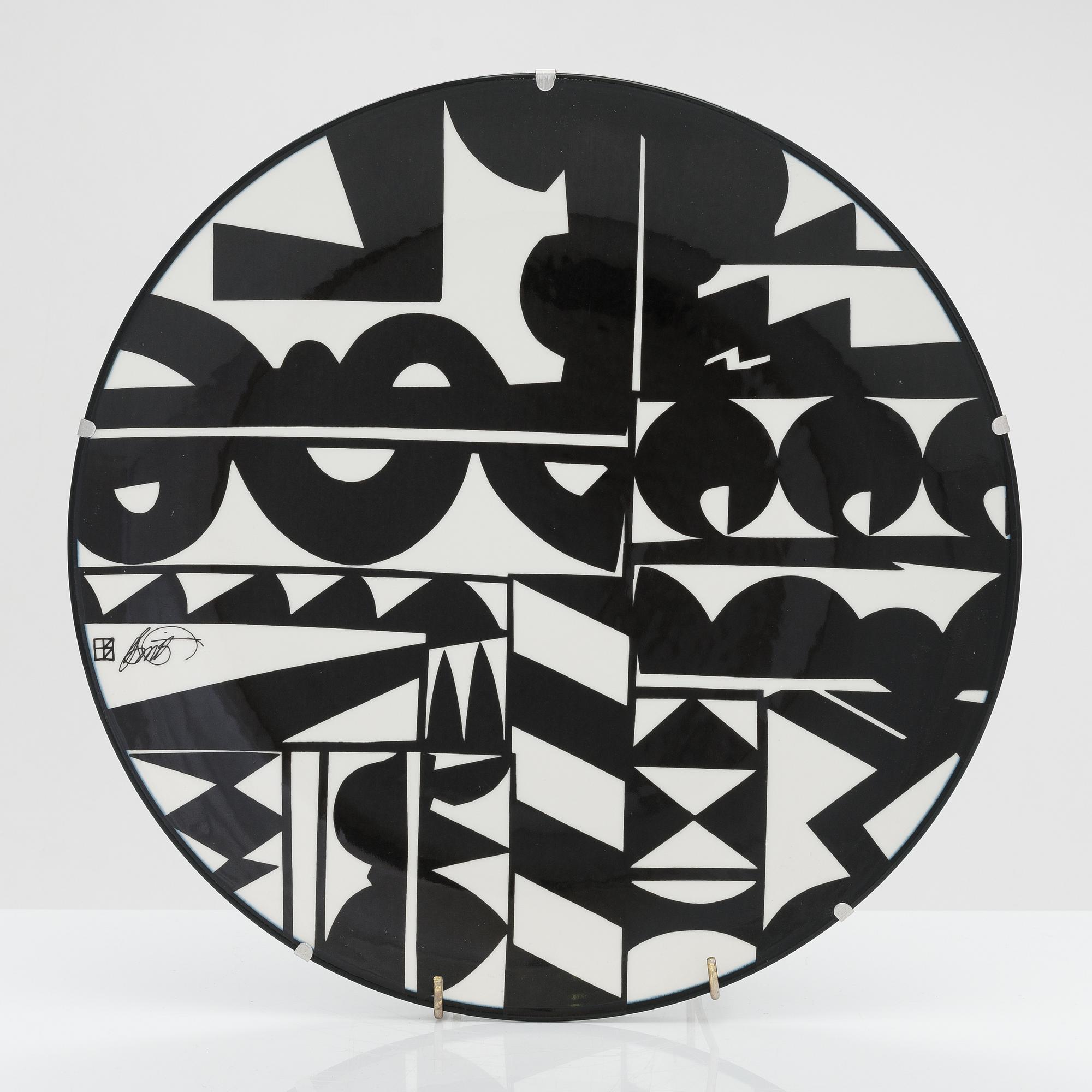 ARABIA - 【Arabia】Howard Smith デザイン◆32.5cm北欧ヴィンテージ Howard Smith, A ceramic plate. Signed H SMith. Arabia