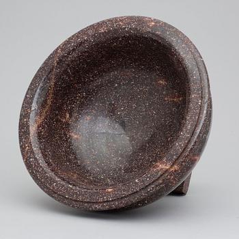 A Swedish Empire 19th century porphyry bowl.