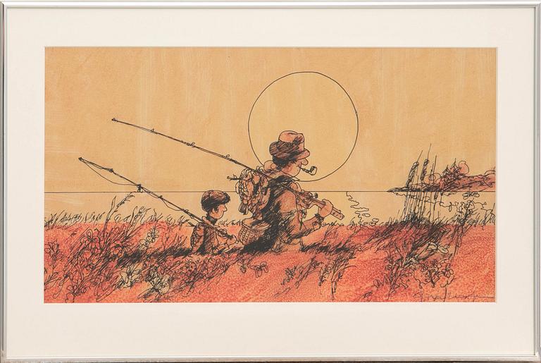 Göran Lindgren, On a fishing trip.