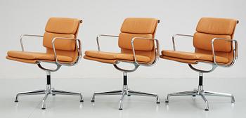 KARMSTOLAR, 3 st, "Soft Pad Group EA 205/EA 208", Charles Eames, Vitra.