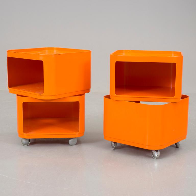 SÄNGBORD, ett par, plast, "Componibili", Anna Castelli-Ferrieri, Kartell, Husqvarna.