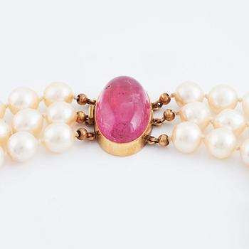 Rey Urban, a three strand cultured pearl necklace,  Stockholm 1970.