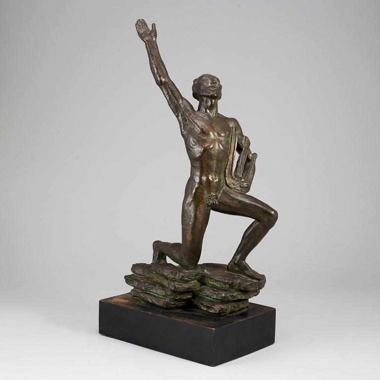 DAVID WRETLING, sculpture. Signed and dated. Foundry mark. Bronze.