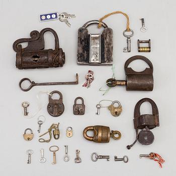 A collection of eleven locks, 18th century and the first half of the 20th century.