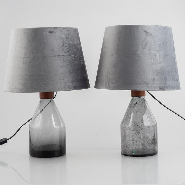 A pair of table lamps, Orrefors, Sweden, 1960's/70's.