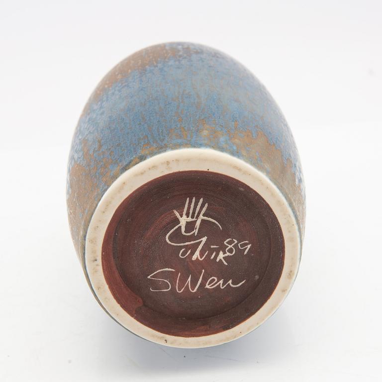 Sven Wejsfelt, vas  Gustavsberg unik signerad och daterad 89, stengods.