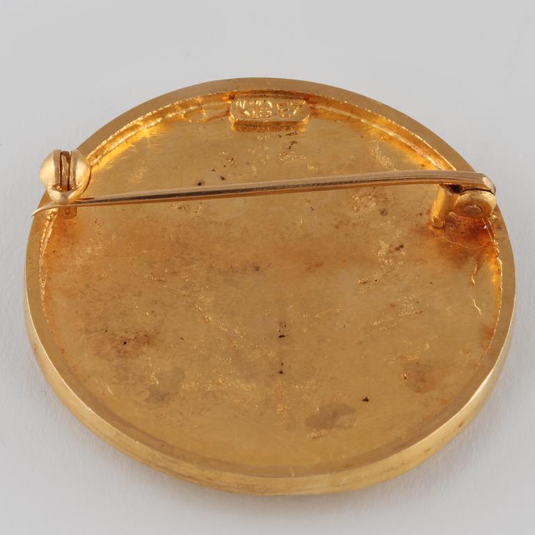 BROSCH, 18K guld, utländska stämplar. Vikt 16,3 gram.