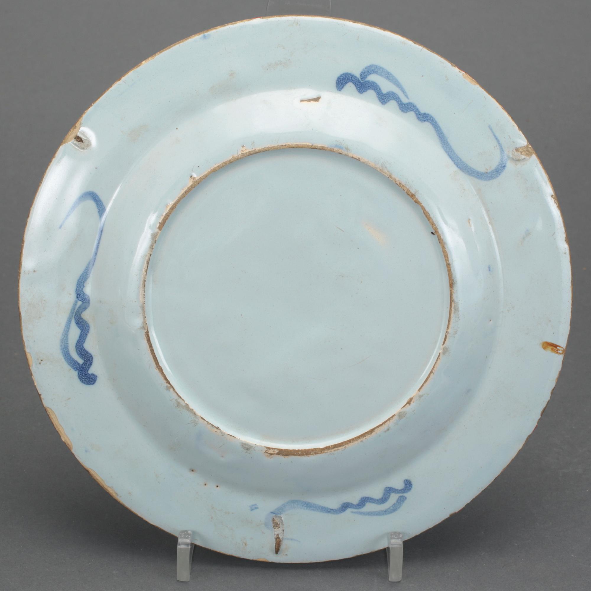 TALLRIK, Delft, 1700-tal.