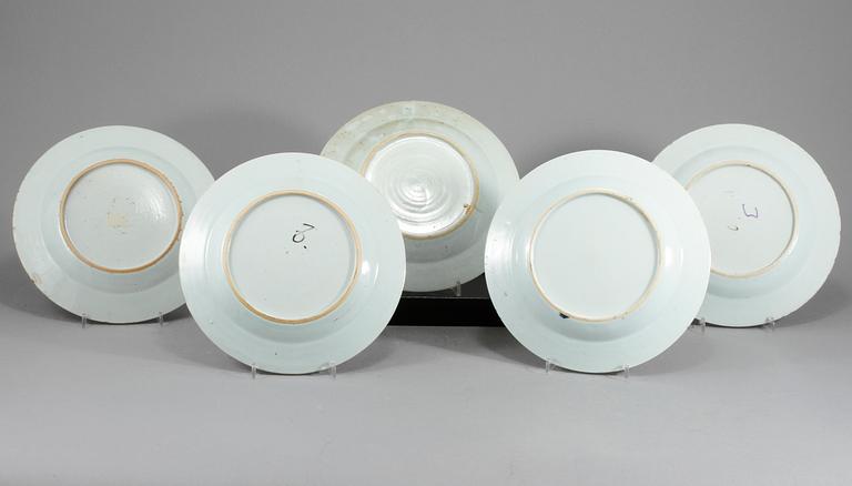 TALLRIKAR, 12 st, porslin, Kina, 1700-tal.