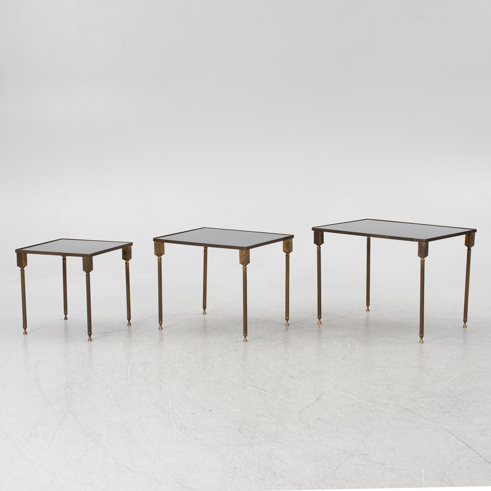 A three.piece nesting table, second half of the 20th century.