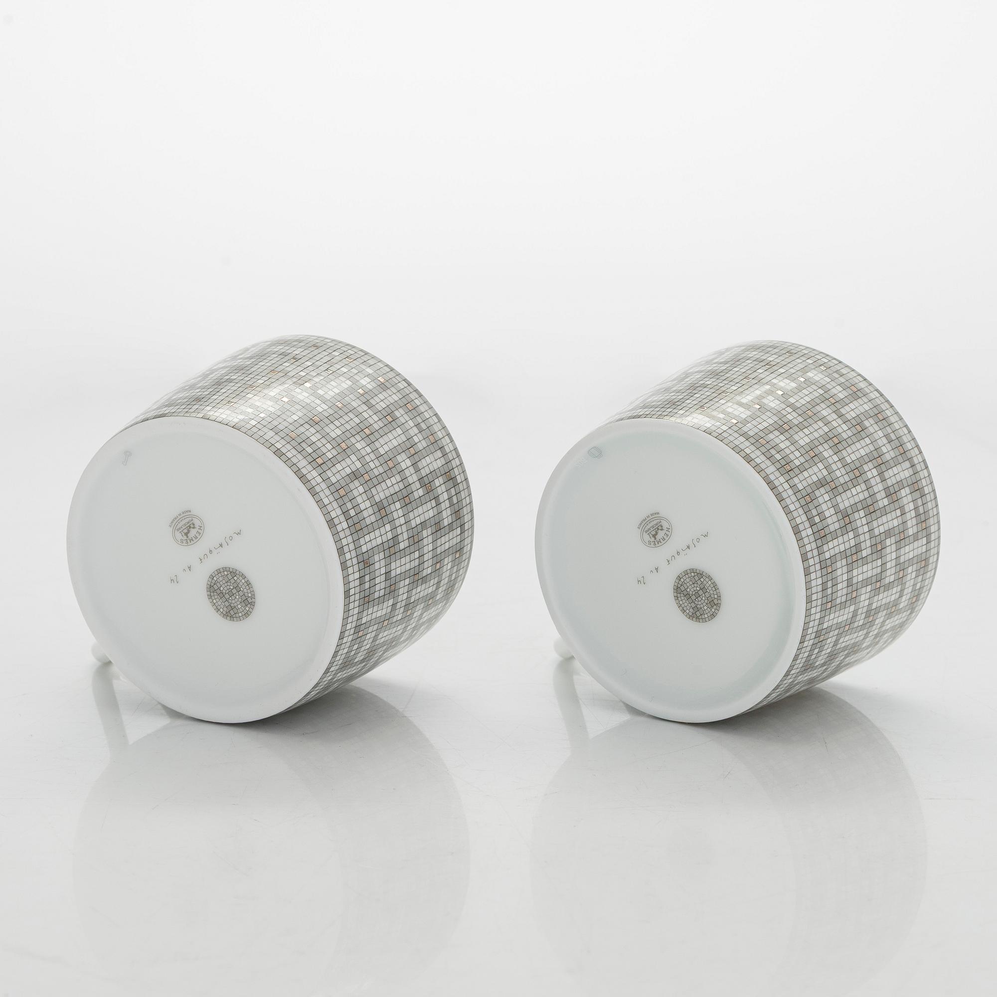 Hermès, koppar med fat, ett par, " Mosaique au 24".