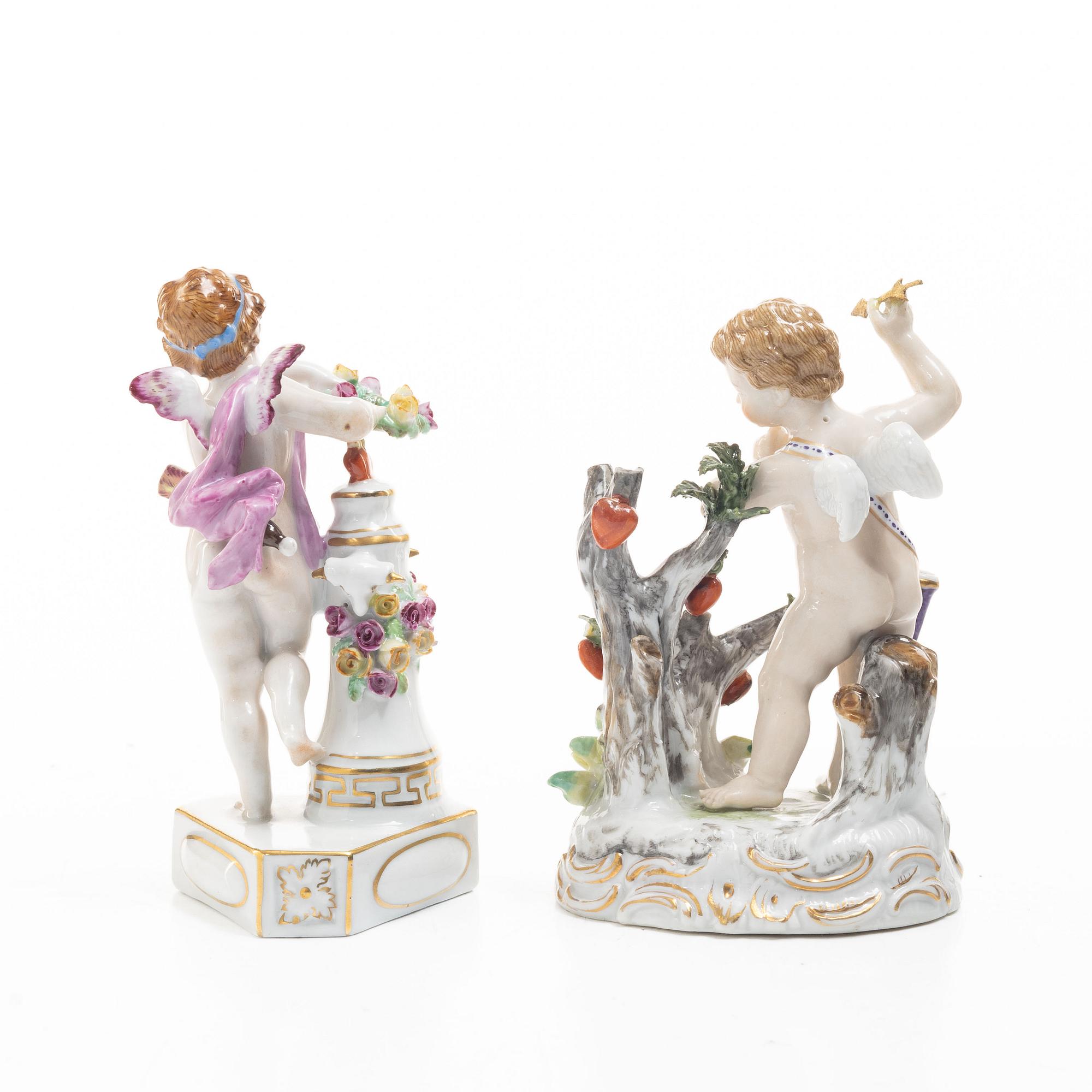 Two German porcelain figures, one Dresden, 1900s.