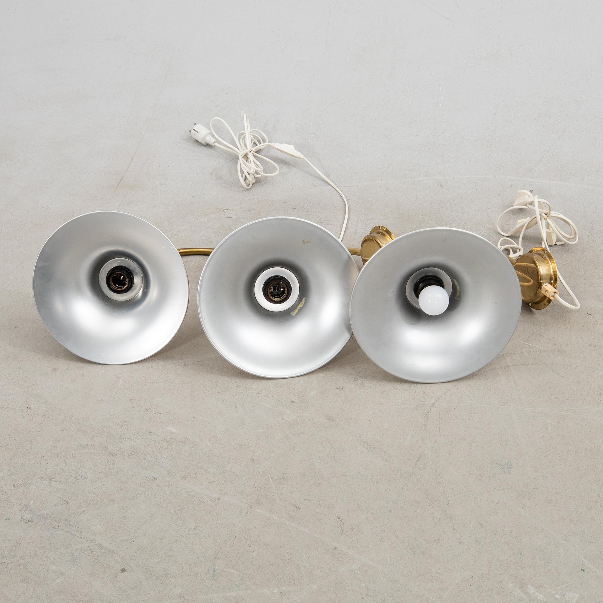 Börje Claes wall lamps 3 pcs for Norlette Elit, late 20th century.