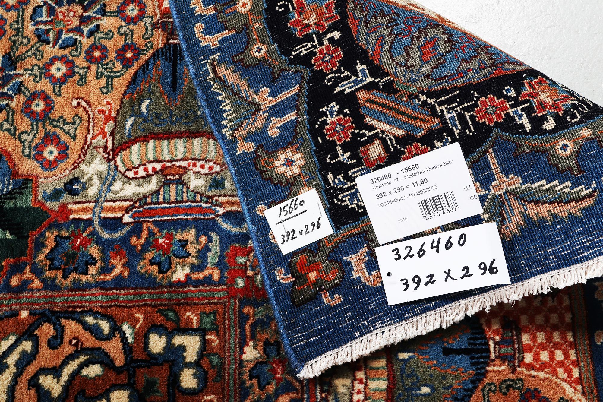 A carpet, Kashmar, ca 392 x 296 cm.