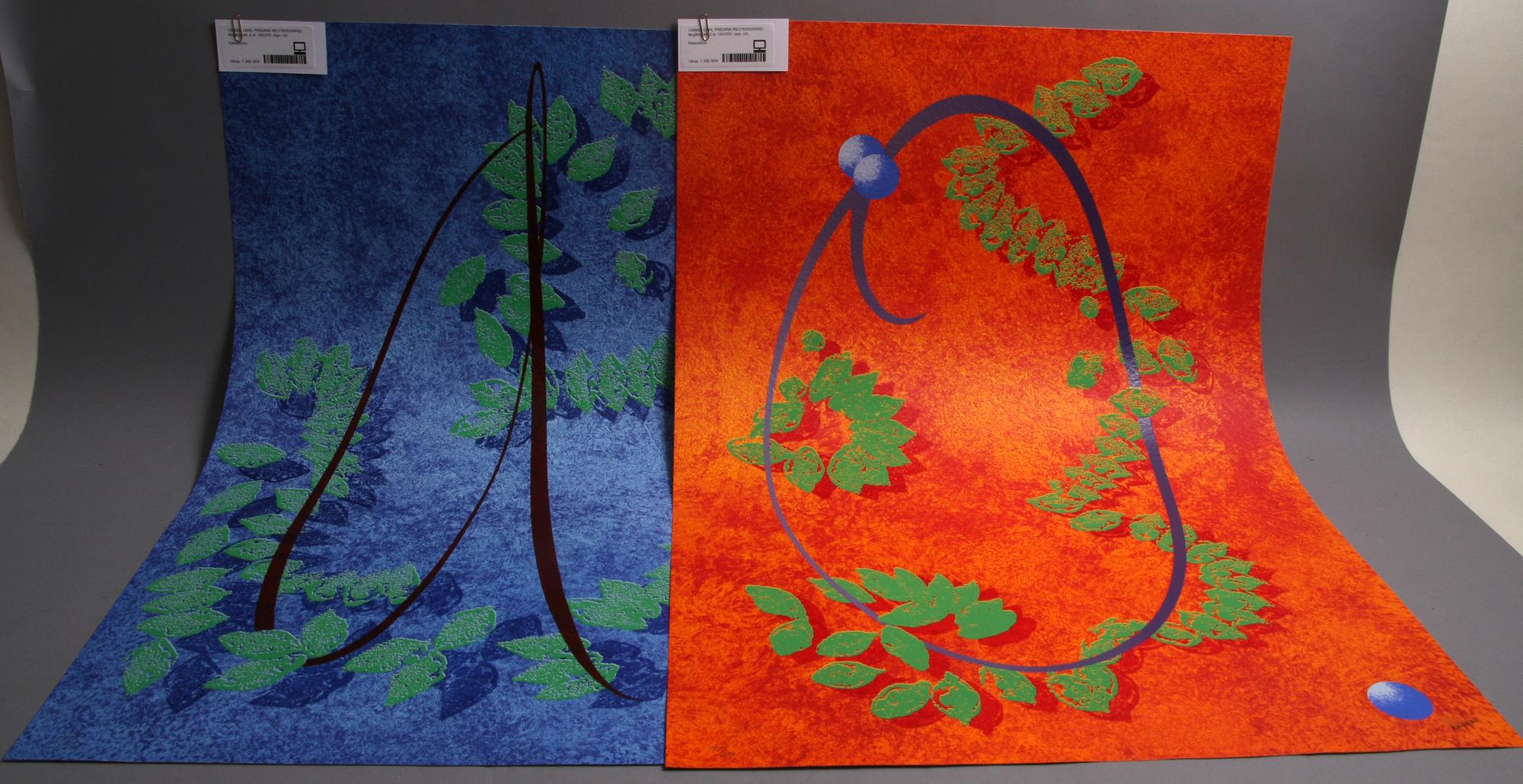 CARL FREDRIK REUTERSWÄRD, färglitografi, 2 st, 183/200, sign.