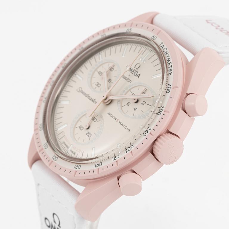 Omega/Swatch, MoonSwatch, Mission to Venus, chronograph, wristwatch, 42 mm.