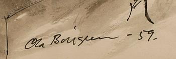 OLA BILLGREN, tusch, sign och dat -59.