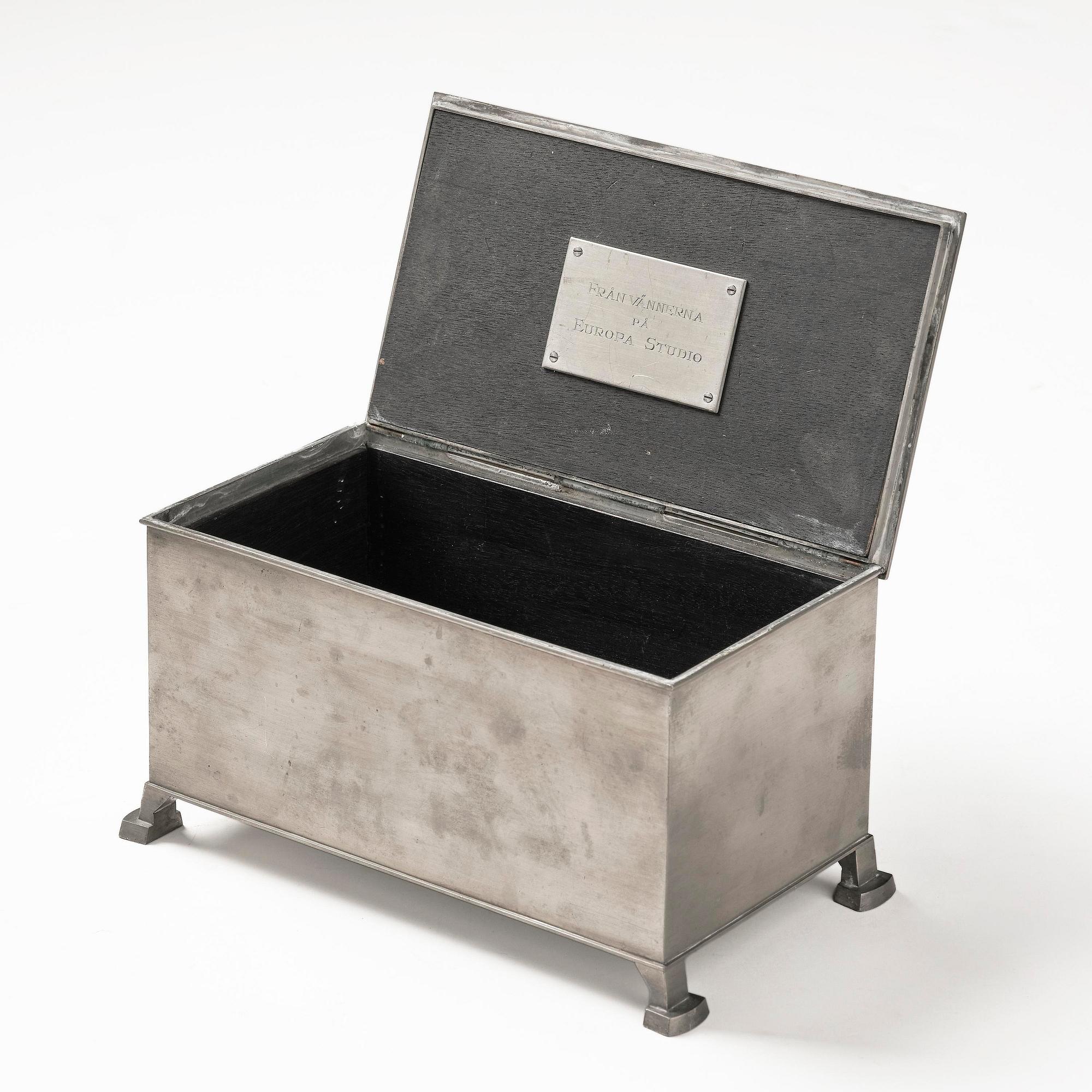 Nils Fougstedt, & Thorvald Alef, a pewter box model A 811, Firma Svenskt Tenn, Stockholm, 1929.