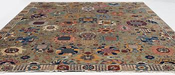 Matta, antik "PETAG" Täbris, Norvästra Iran, signerad, ca 386 x 295 cm.