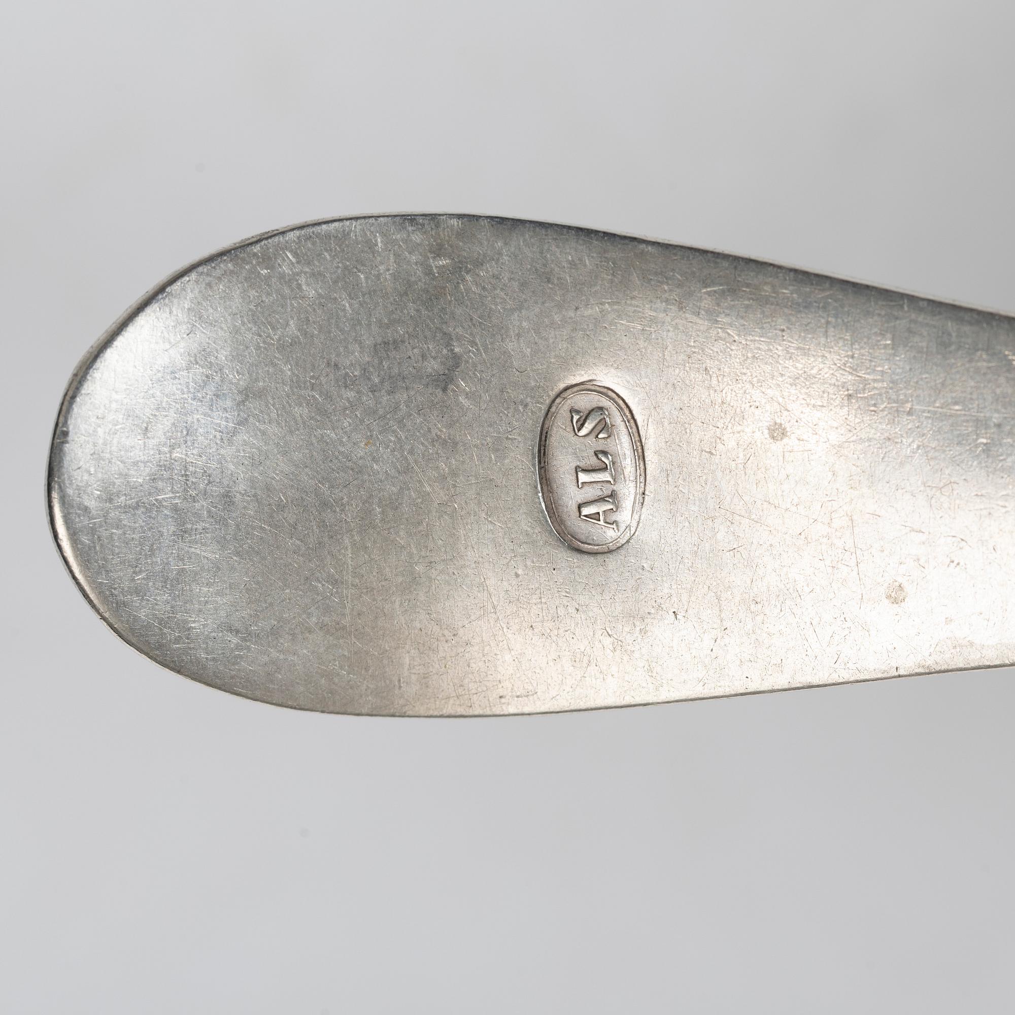 Eight Swedish silver forks, first half of the 19th century.