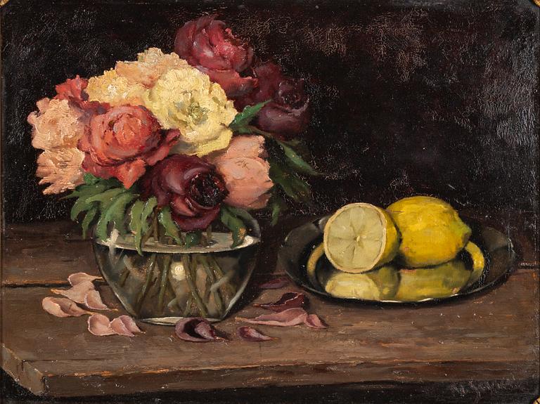Unknown artist, Roses and lemon.