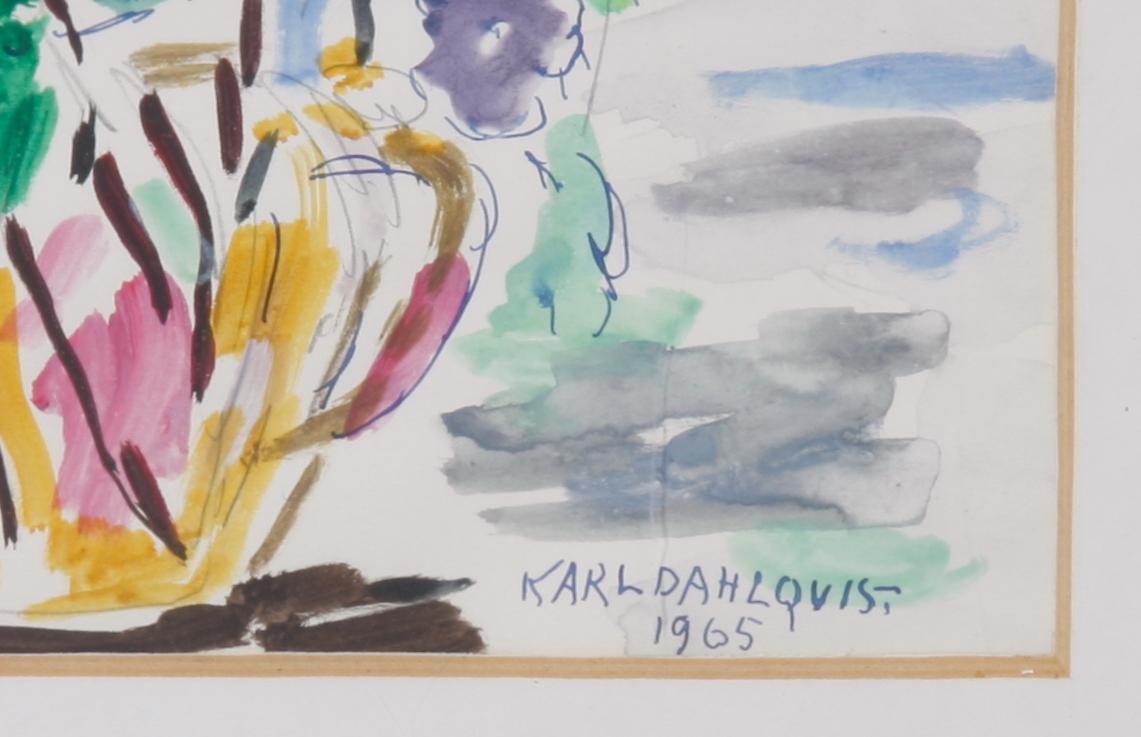 DAHLQVIST, KARL. Akvarell. Sign o dat 1965.