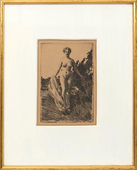 Anders Zorn, etsning, 1907, från den osignerade upplagan ur "Ord och Bild", 1910.