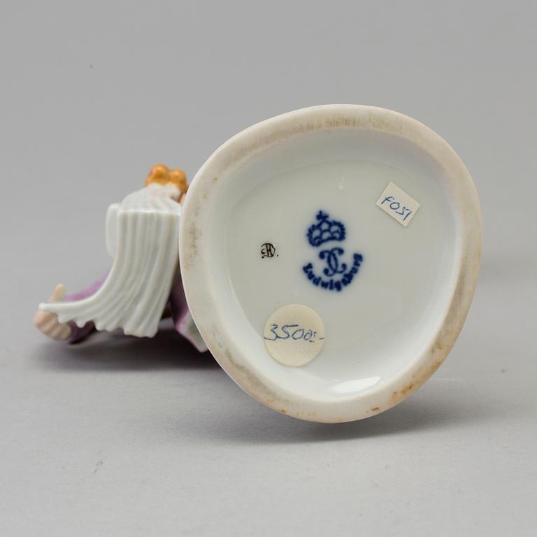 A Ludwigsburg porcelain figure of a street vendor, Germany, 1970's.