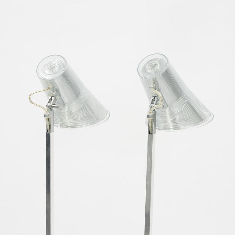 Philippe Starck, a pair of 'Kelvin' floor lights, Flos, Italy.