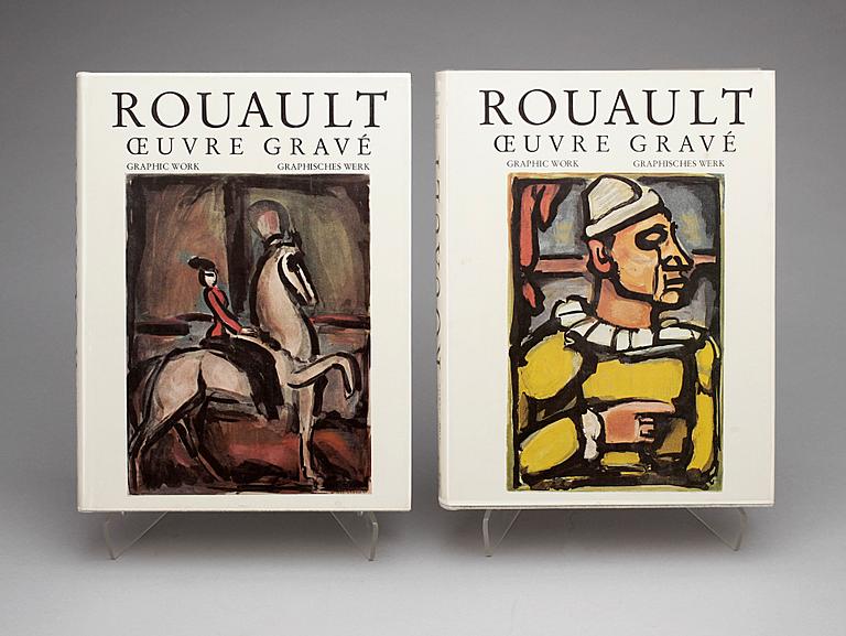 BÖCKER, 2 vol, "ROUAULT OEUVRE GRAVÉ", med originaletsning intygad o numr av Isabelle Rouault 81/100.