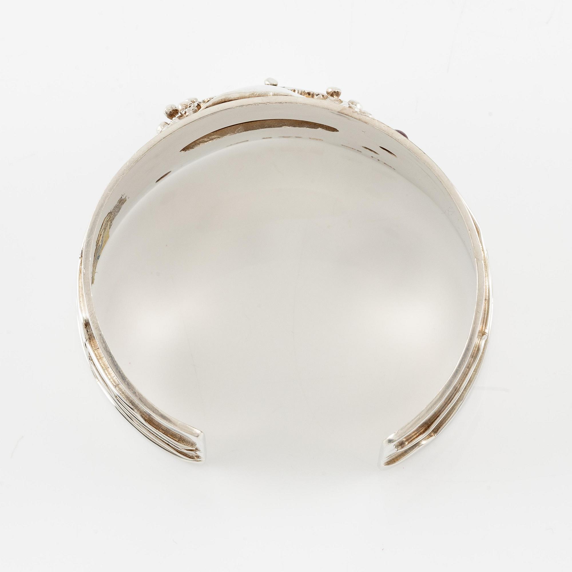Lars Arby, a bangle, silver with tourmalines, Gothenburg 1971.