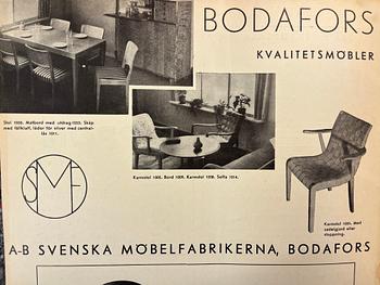 Axel Larsson, a rare set of eight chairs model "1030", Svenska Möbelfabrikerna, Bodafors, 1930s.