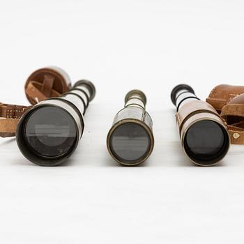 Three Telescopes. military, of which one by J L Rose Uppsala, 18th/19th century.
