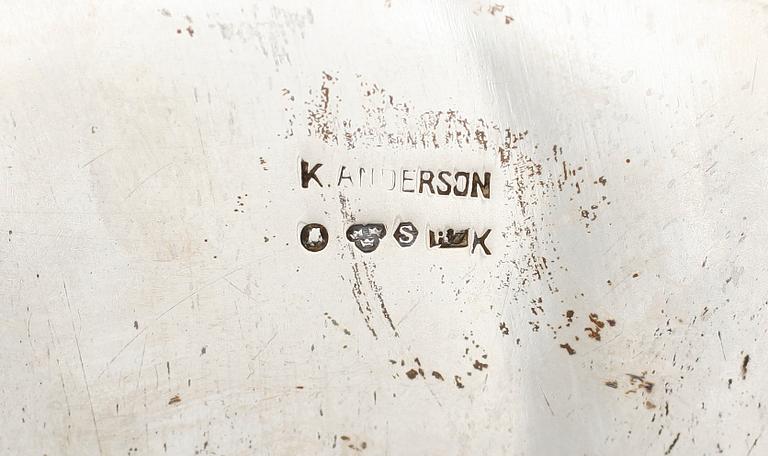 SKÅL MED FAT, silver, K Andersson, Stockholm 1919. Vikt ca 1286 g.