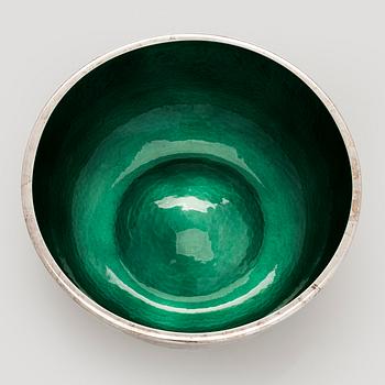 A sterling silver and enamel bowl, maker's mark of A. Tillander, Turku 2005.