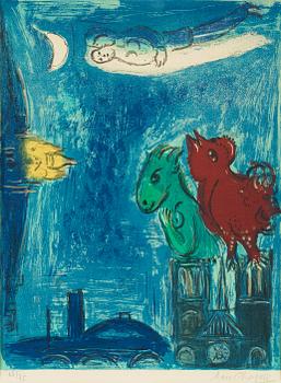 255. Marc Chagall, "Les monstres de Notre-Dame", from: "Derière Le Mirroir, no 66-68".