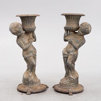 Skulpturer, ett par, omkring år 1900.