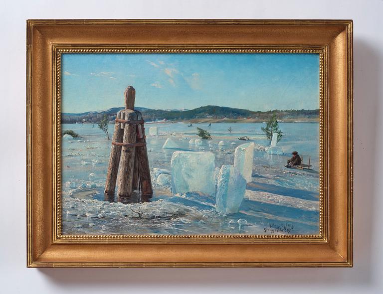 Anshelm Schultzberg, Winter day on the ice.