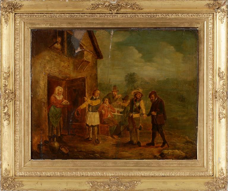 OKÄND KONSTNÄR, olja på pannå, 1700-tal.
