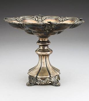 SKÅL PÅ FOT, silver, Gustaf Möllenborg, Stockholm, 1846.