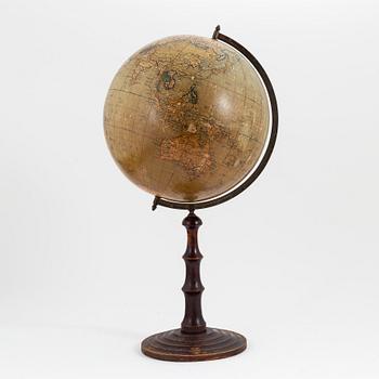 A terrestrial globe, "Professor Dr Krauses Nya Handels- och samfärdsglob", Leipzig, Germany, early 20th Century.