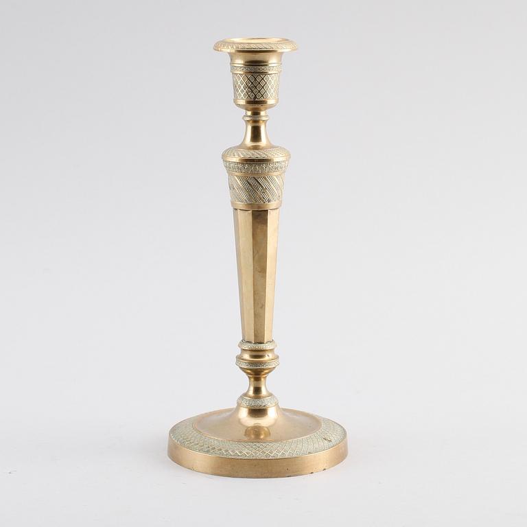LJUSSTAKE, mässing, directoire, 1700-talets andra hälft.