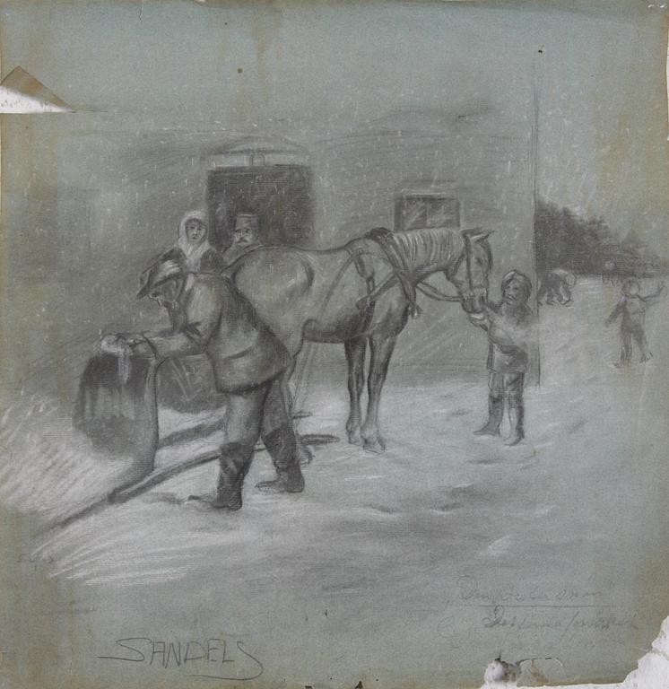 SANDELS, GÖSTA, parti teckningar, signerade, 6 st.