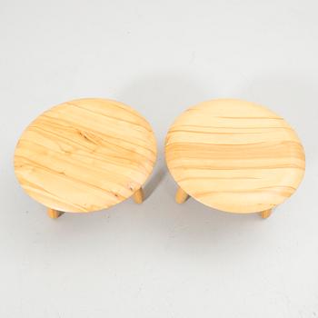 Christian Halleröd, stools/side tables, a pair, “Karljohan”, from the PS series, Ikea.