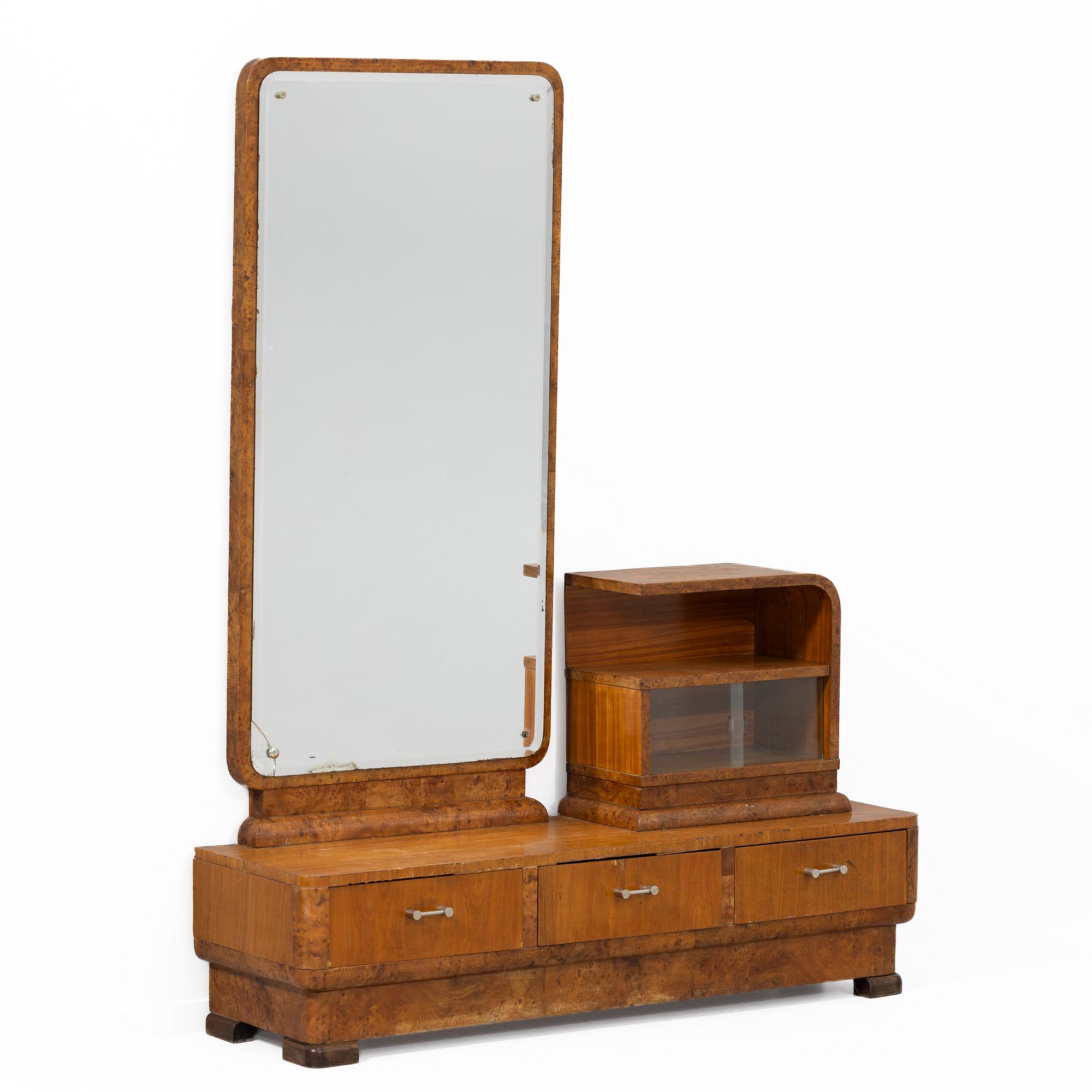 Hall furniture with mirror, Art Deco, first half of the 20th century.