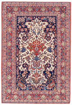 263. SEMI-ANTIQUE ESFAHAN PART SILK. 222 x 151,5 cm.