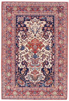 263. SEMI-ANTIQUE ESFAHAN PART SILK. 222 x 151,5 cm.