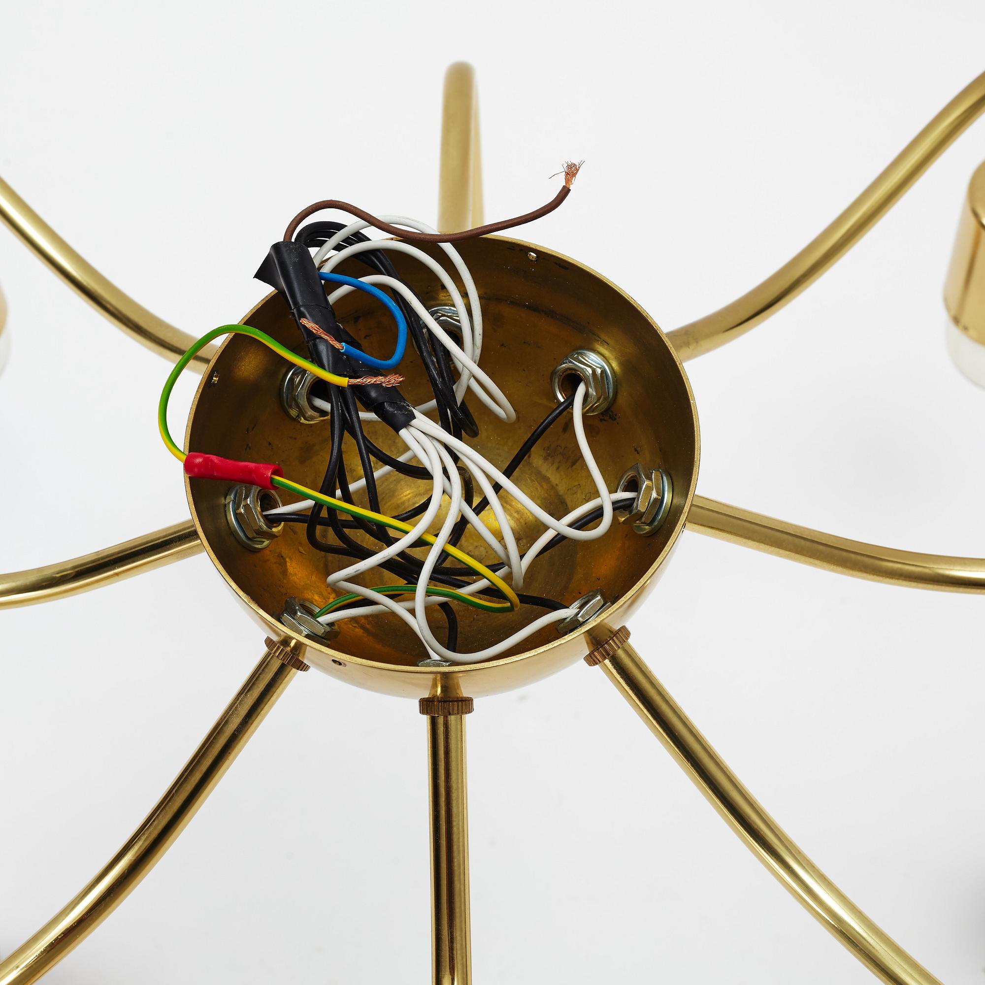 Josef Frank, a brass ceiling lamp, model 2358, Firma Svenskt Tenn, Sweden.