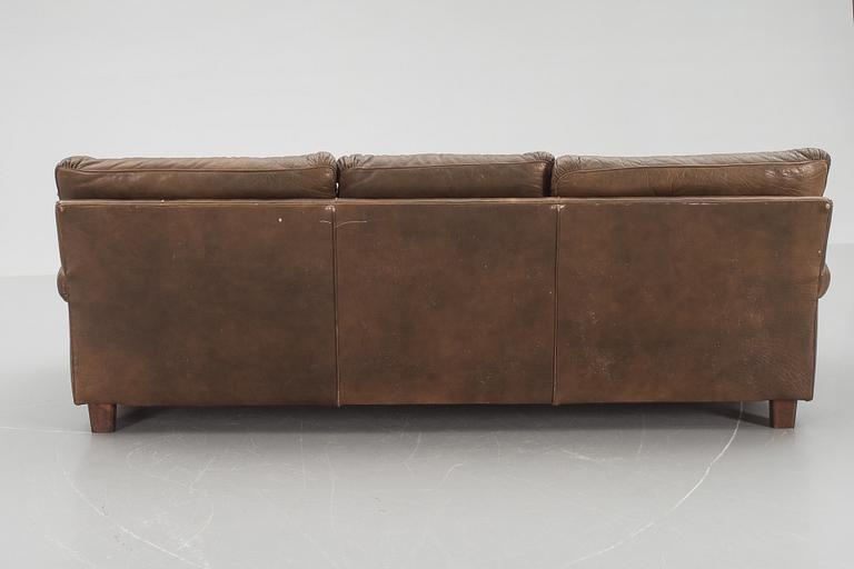 SOFFA, tre-sits, läder, Arne Norell.