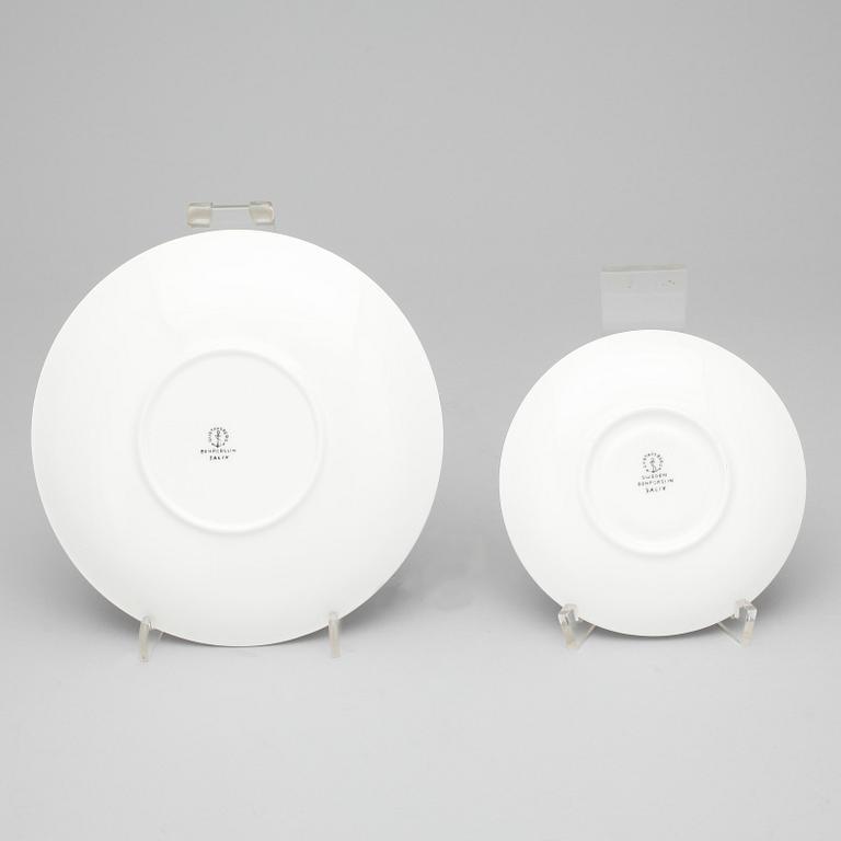 KAFFESERVIS, 12 delar, benporslin, "Salix", Stig Lindberg, Gustavsberg.